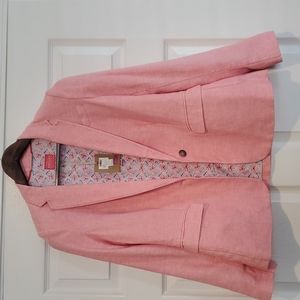 NWT Joules Clothing Linen Blend Pink Blazer Size 6